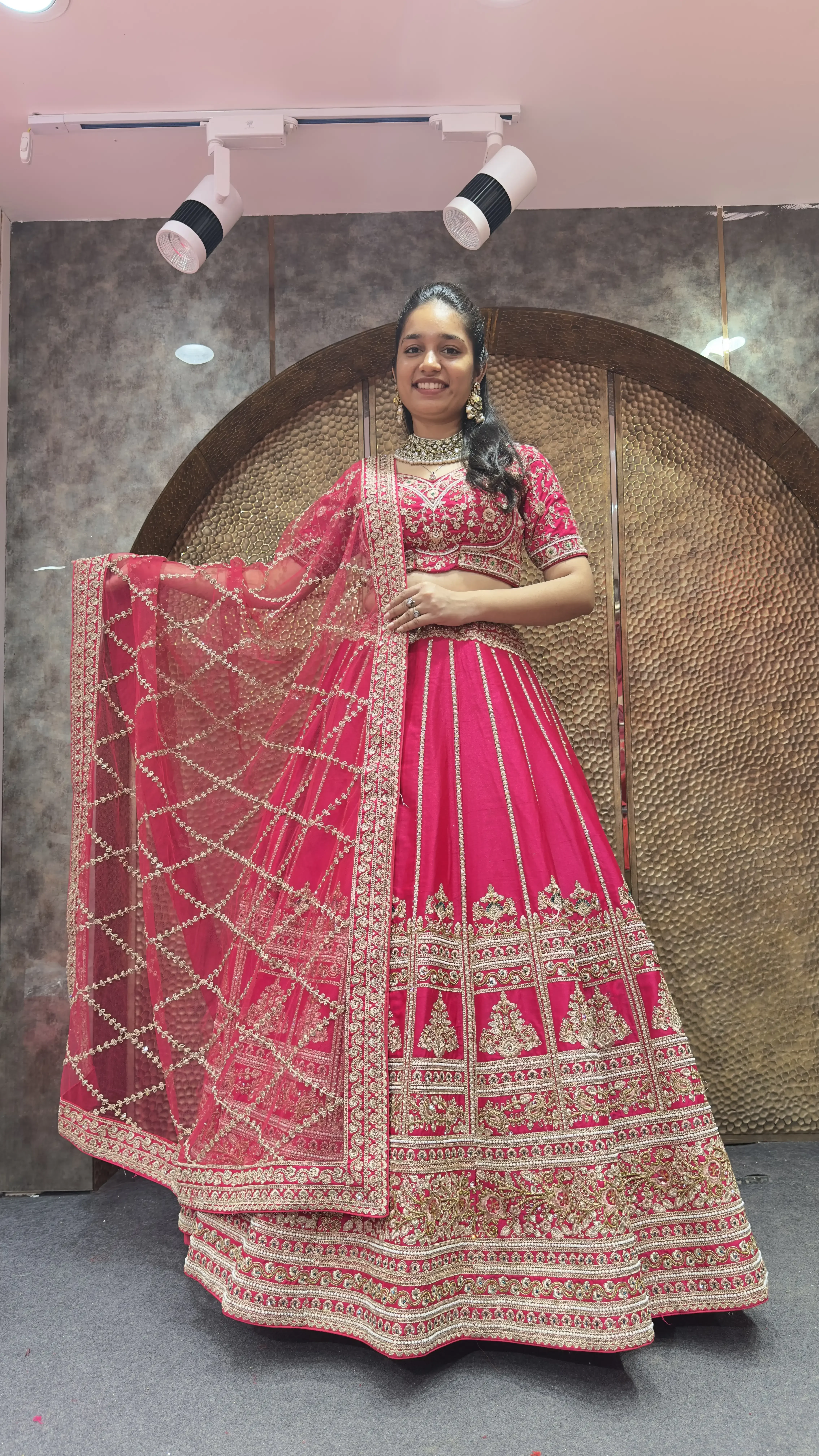 Pink Bridal Lehenga with Minimal work